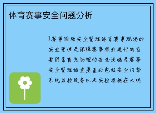 体育赛事安全问题分析